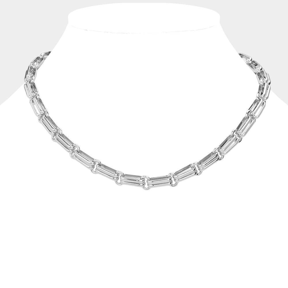 Chunky Metal Paperclip Chain Necklace - Madeline Love - Flyclothing LLC
