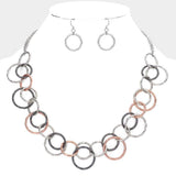 Multi Link Open Circle Metal Necklace - Madeline Love - Flyclothing LLC