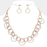 Multi Link Open Circle Metal Necklace - Madeline Love - Flyclothing LLC