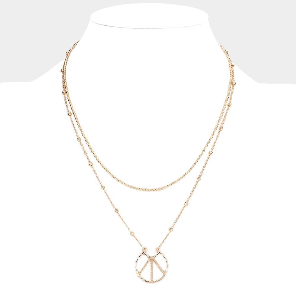 Peace Pendant Double Layered Necklace - Madeline Love - Flyclothing LLC