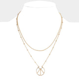 Peace Pendant Double Layered Necklace - Madeline Love - Flyclothing LLC