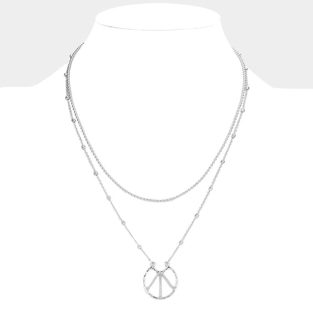Peace Pendant Double Layered Necklace - Madeline Love - Flyclothing LLC