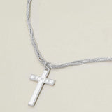TRUST Engraved Cross Pendant Twisted Multi Metal Chain Necklace - Madeline Love - Flyclothing LLC
