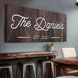 Wooden Family Name Sign - Tailored Canvases - Flyclothing LLC