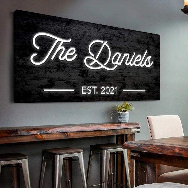 Wooden Family Name Sign - Tailored Canvases - Flyclothing LLC