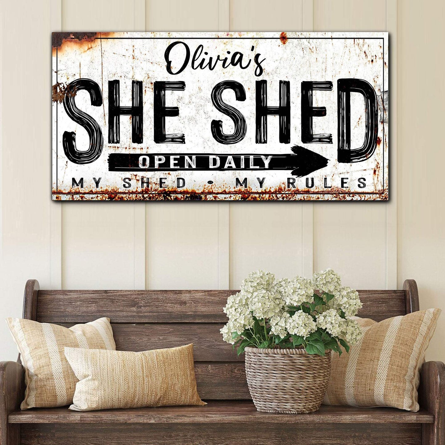 Personalized She Shed Sign XII - Tailored Canvases - Flyclothing LLC