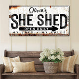 Personalized She Shed Sign XII - Tailored Canvases - Flyclothing LLC
