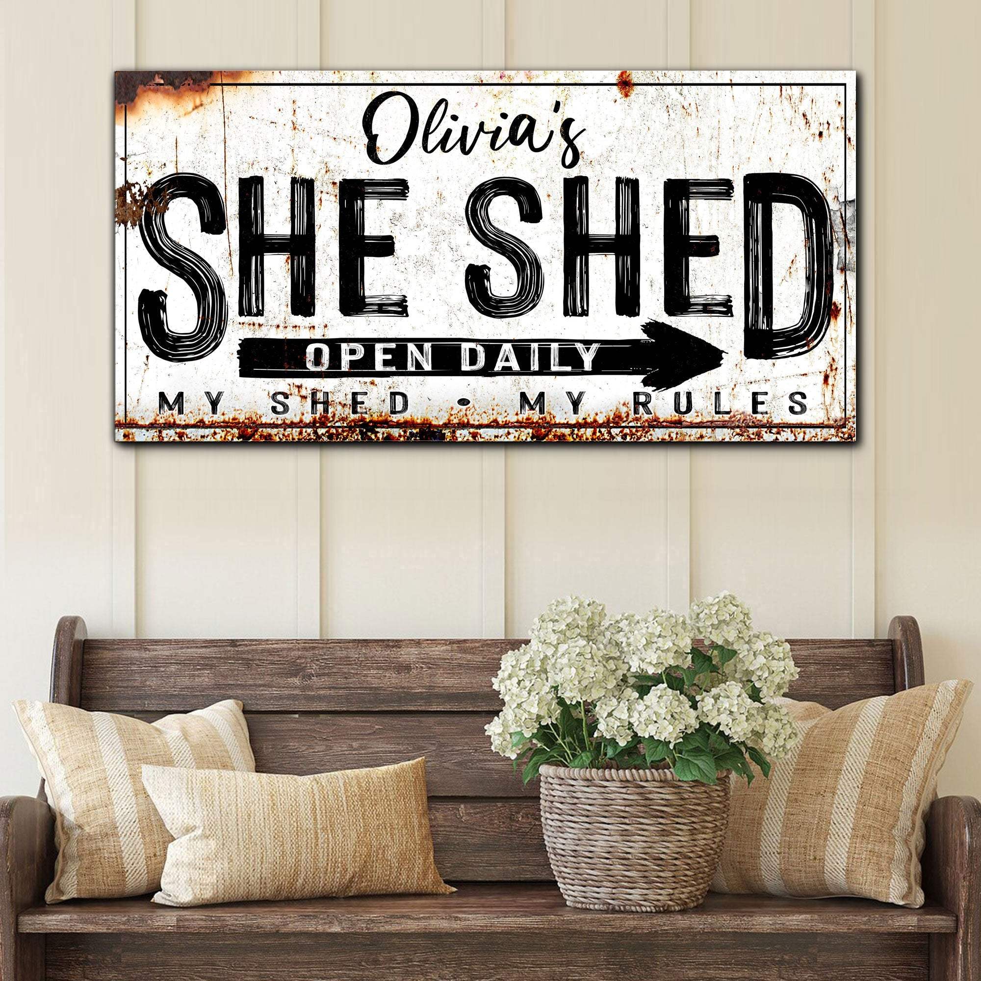 Personalized She Shed Sign XII - Tailored Canvases - Flyclothing LLC