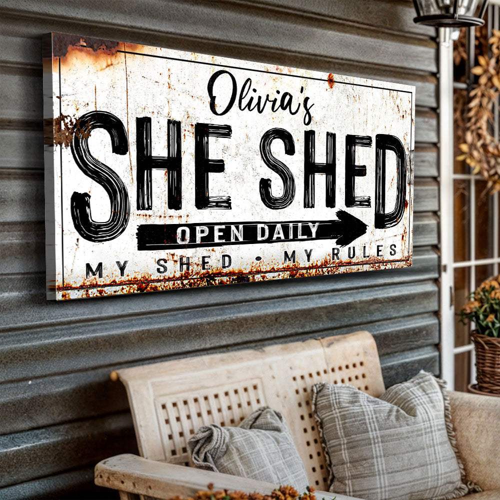 Personalized She Shed Sign XII - Tailored Canvases - Flyclothing LLC