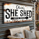 Personalized She Shed Sign XII - Tailored Canvases - Flyclothing LLC