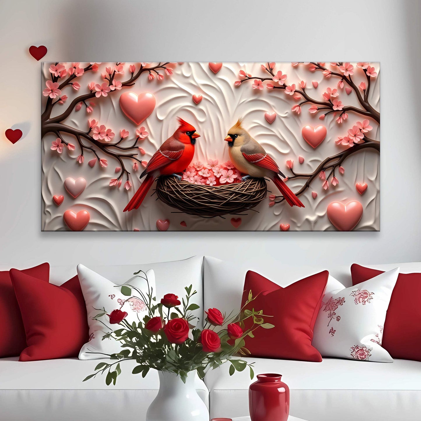 3D Cardinals Wall Art IV - Tailored Canvases - Flyclothing LLC