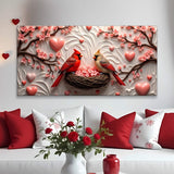 3D Cardinals Wall Art IV - Tailored Canvases - Flyclothing LLC