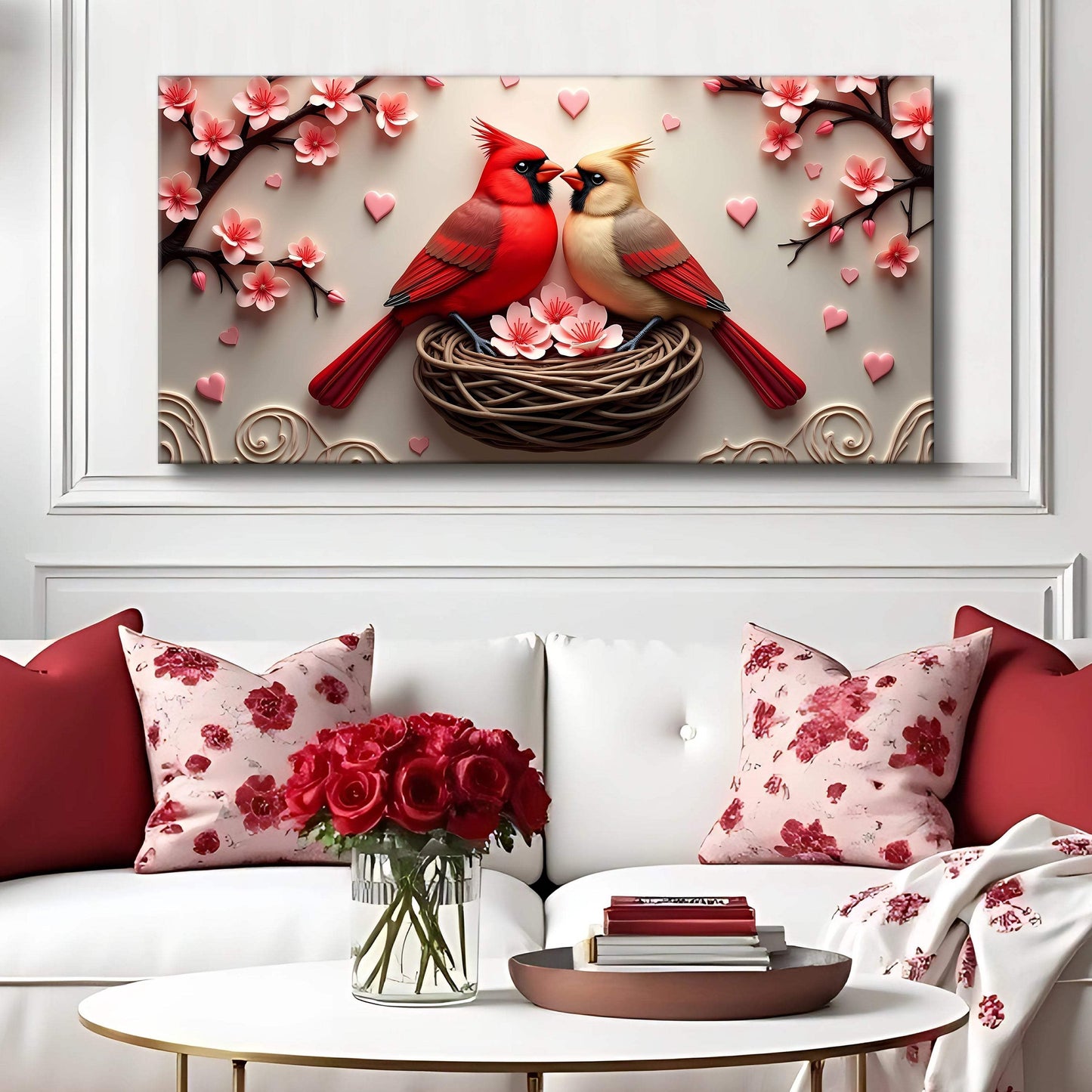 3D Cardinals Wall Art VI - Tailored Canvases - Flyclothing LLC