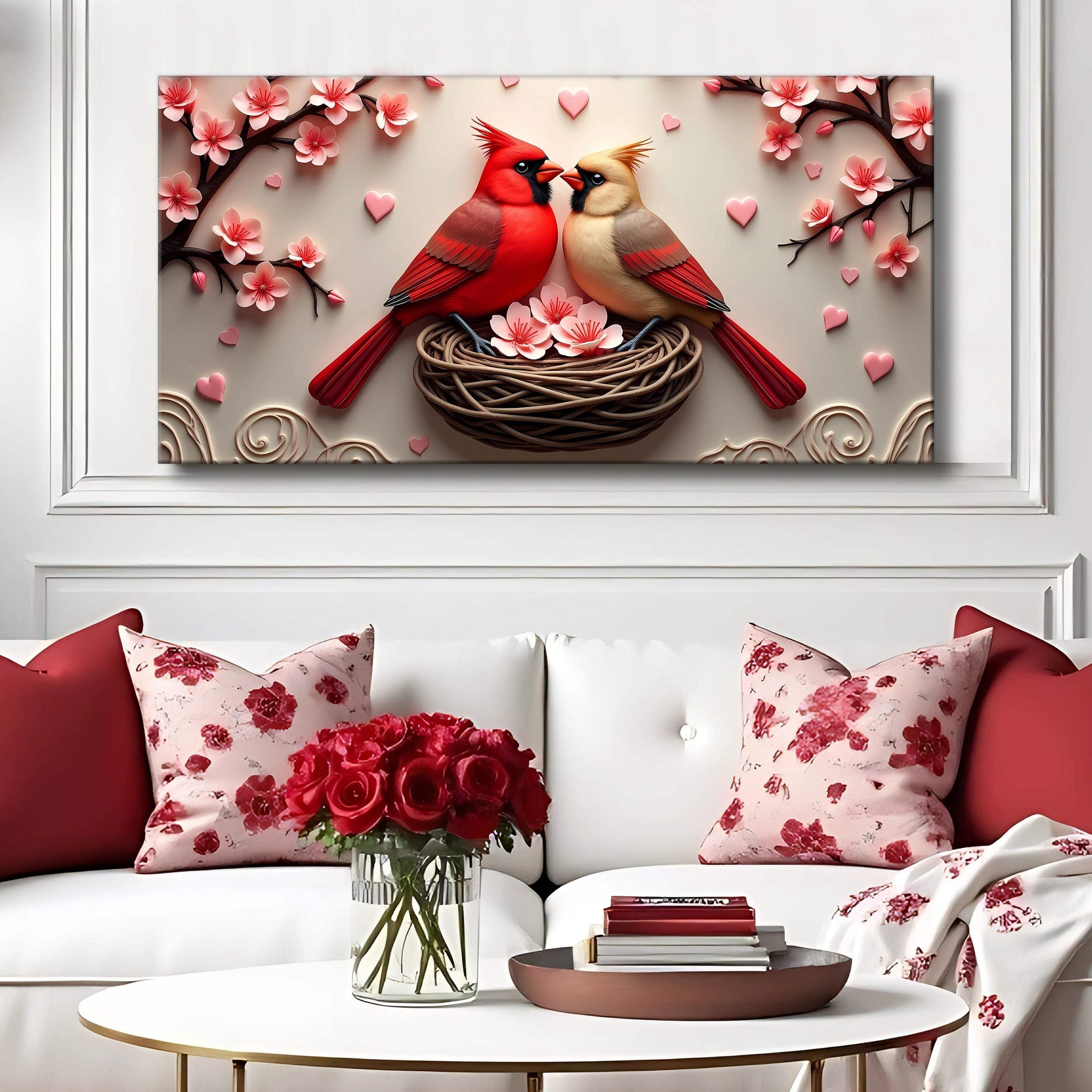 3D Cardinals Wall Art VI - Tailored Canvases - Flyclothing LLC