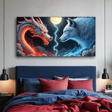 3D Dragon and Wolf Wall Art III - Tailored Canvases - Flyclothing LLC