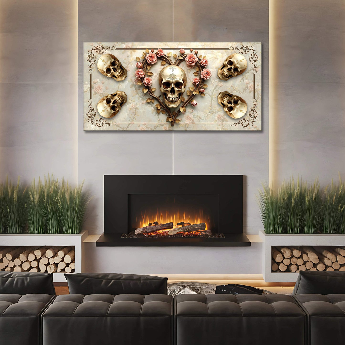 3D Vintage Skull Wall Art - Tailored Canvases - Flyclothing LLC