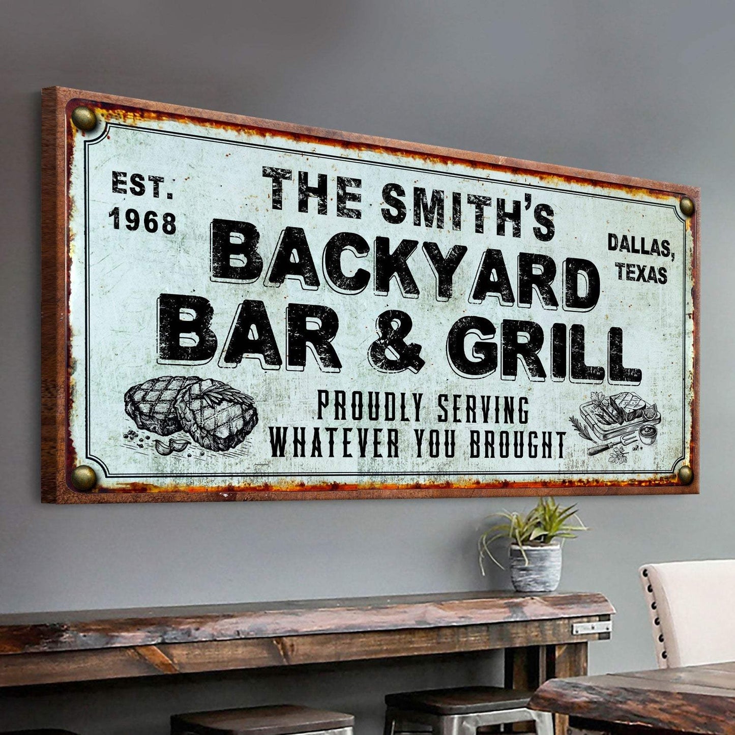 Backyard Bar & Grill Sign XXIV - Tailored Canvases - Flyclothing LLC