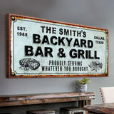 Backyard Bar & Grill Sign XXIV - Tailored Canvases - Flyclothing LLC