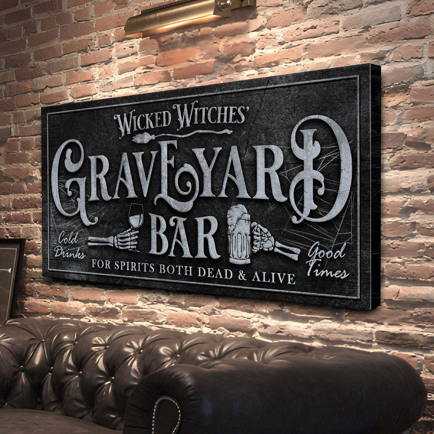 Wicked Witches' Graveyard Bar Halloween Sign II - Tailored Canvases - Flyclothing LLC