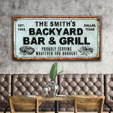 Backyard Bar & Grill Sign XXIV - Tailored Canvases - Flyclothing LLC