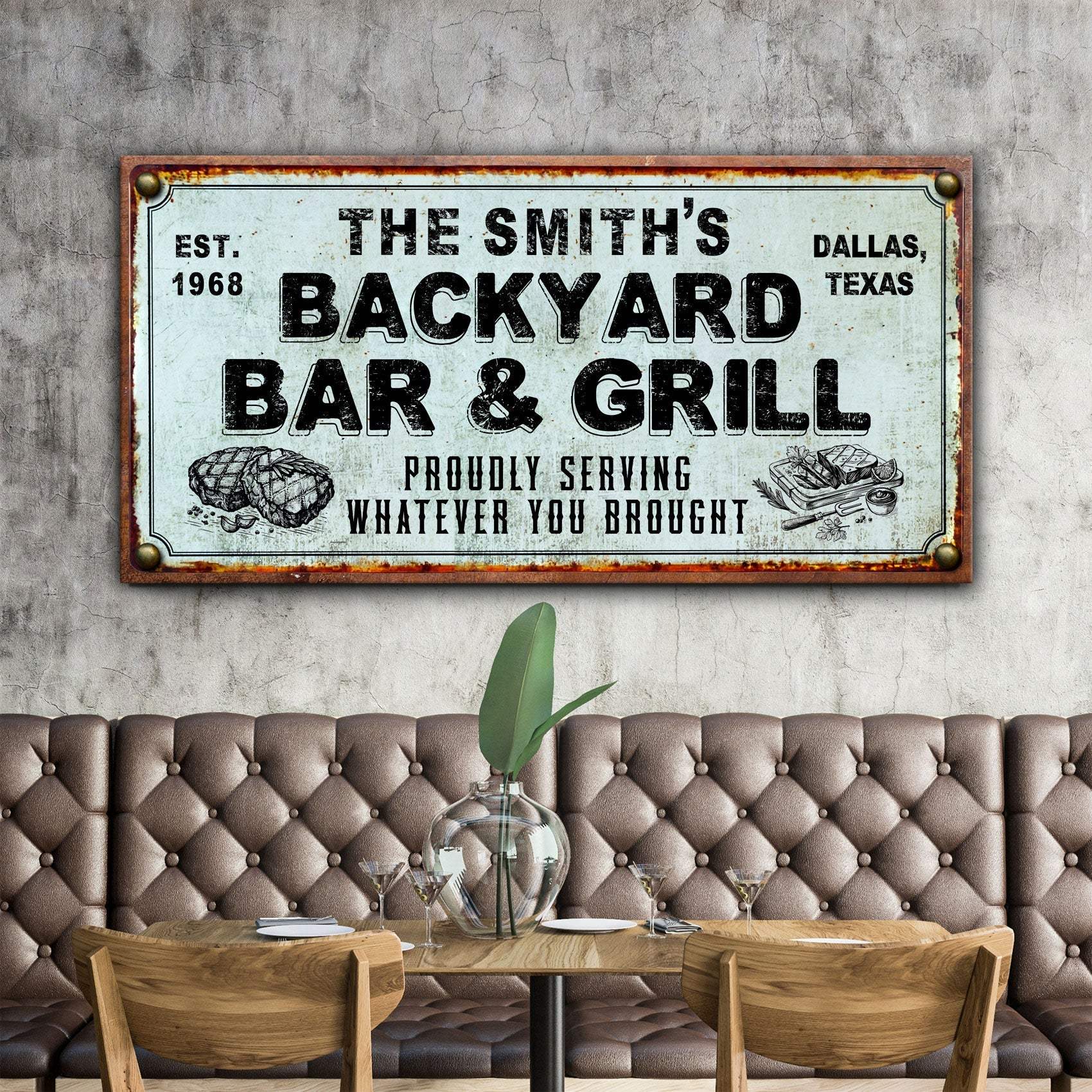 Backyard Bar & Grill Sign XXIV - Tailored Canvases - Flyclothing LLC