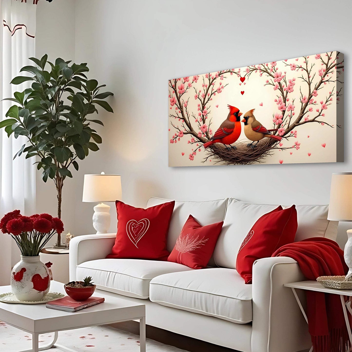 3D Cardinals Wall Art II - Tailored Canvases - Flyclothing LLC
