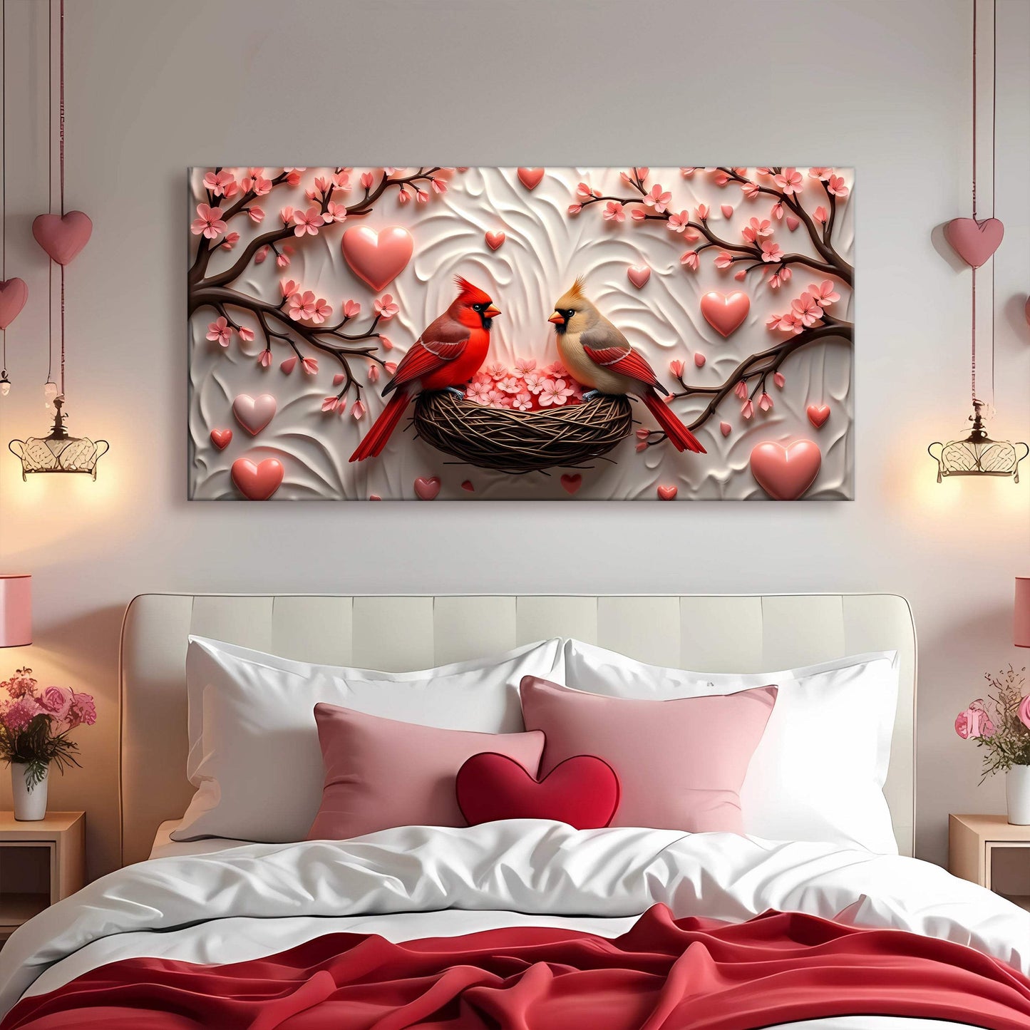 3D Cardinals Wall Art IV - Tailored Canvases - Flyclothing LLC