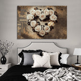 Skull and Flowers Wall Art V - Tailored Canvases - Flyclothing LLC