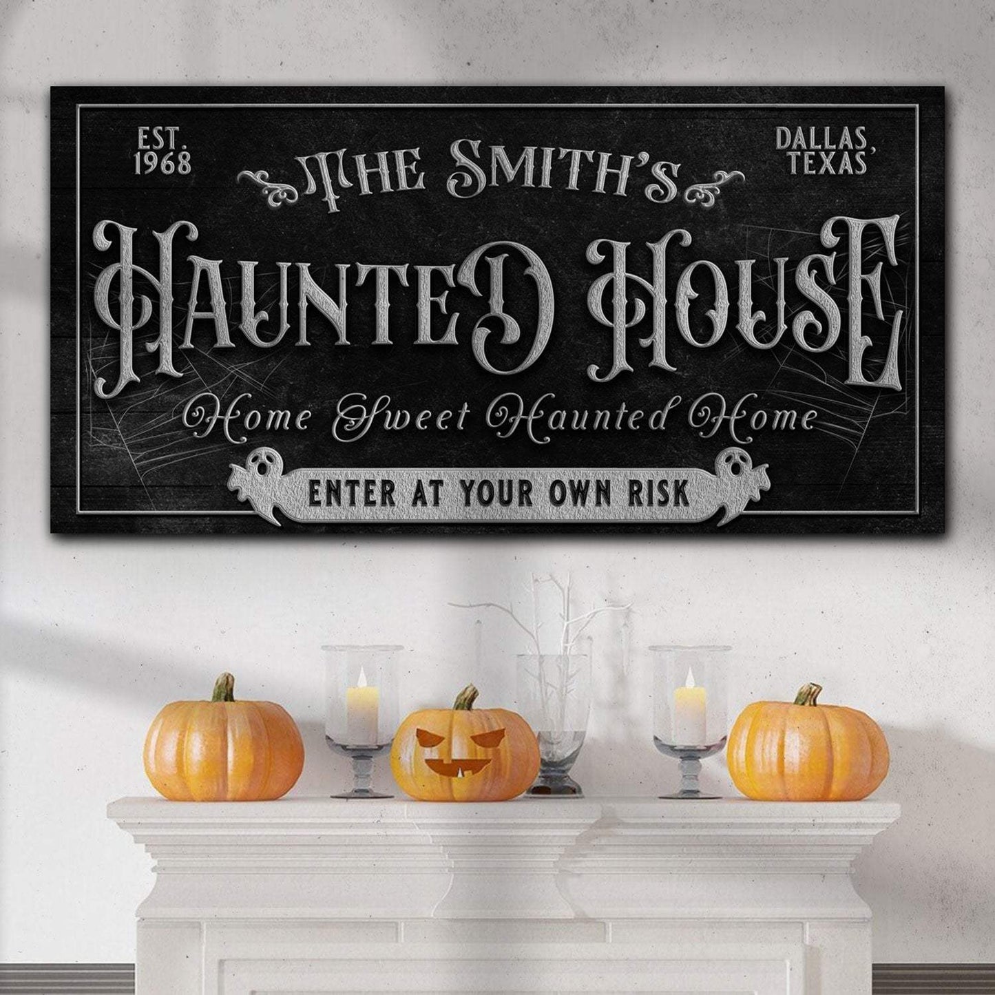 Personalized Haunted House Sign II - Tailored Canvases - Flyclothing LLC