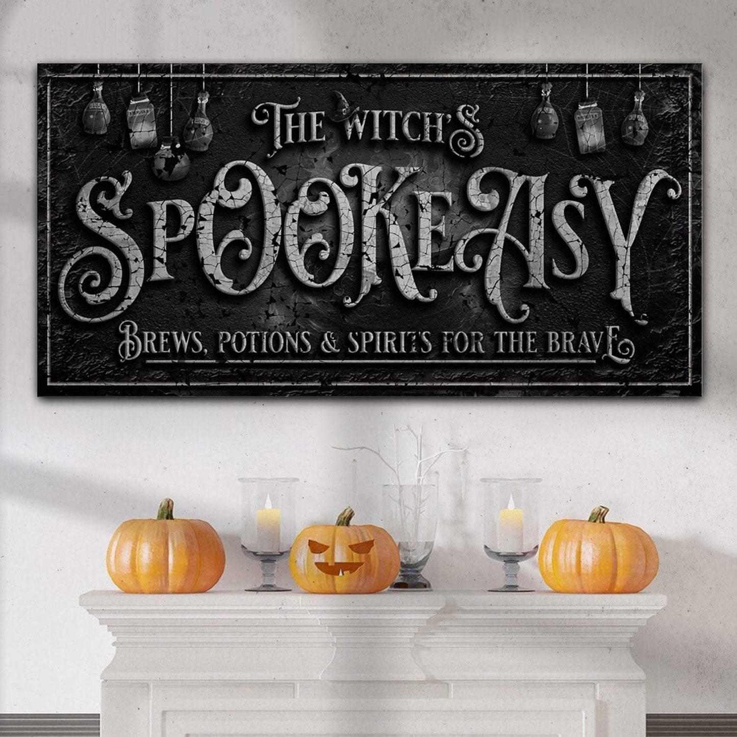 The Witch's Speakeasy Bar Halloween Sign - Tailored Canvases - Flyclothing LLC