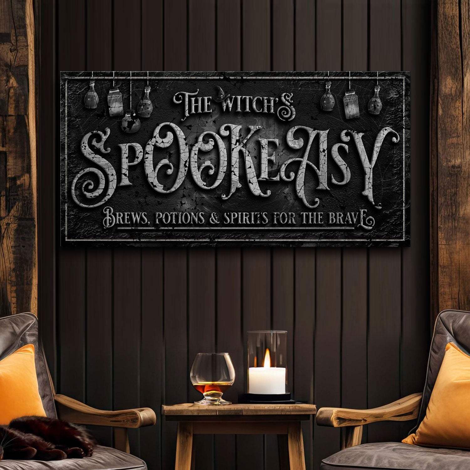 The Witch's Speakeasy Bar Halloween Sign - Tailored Canvases - Flyclothing LLC