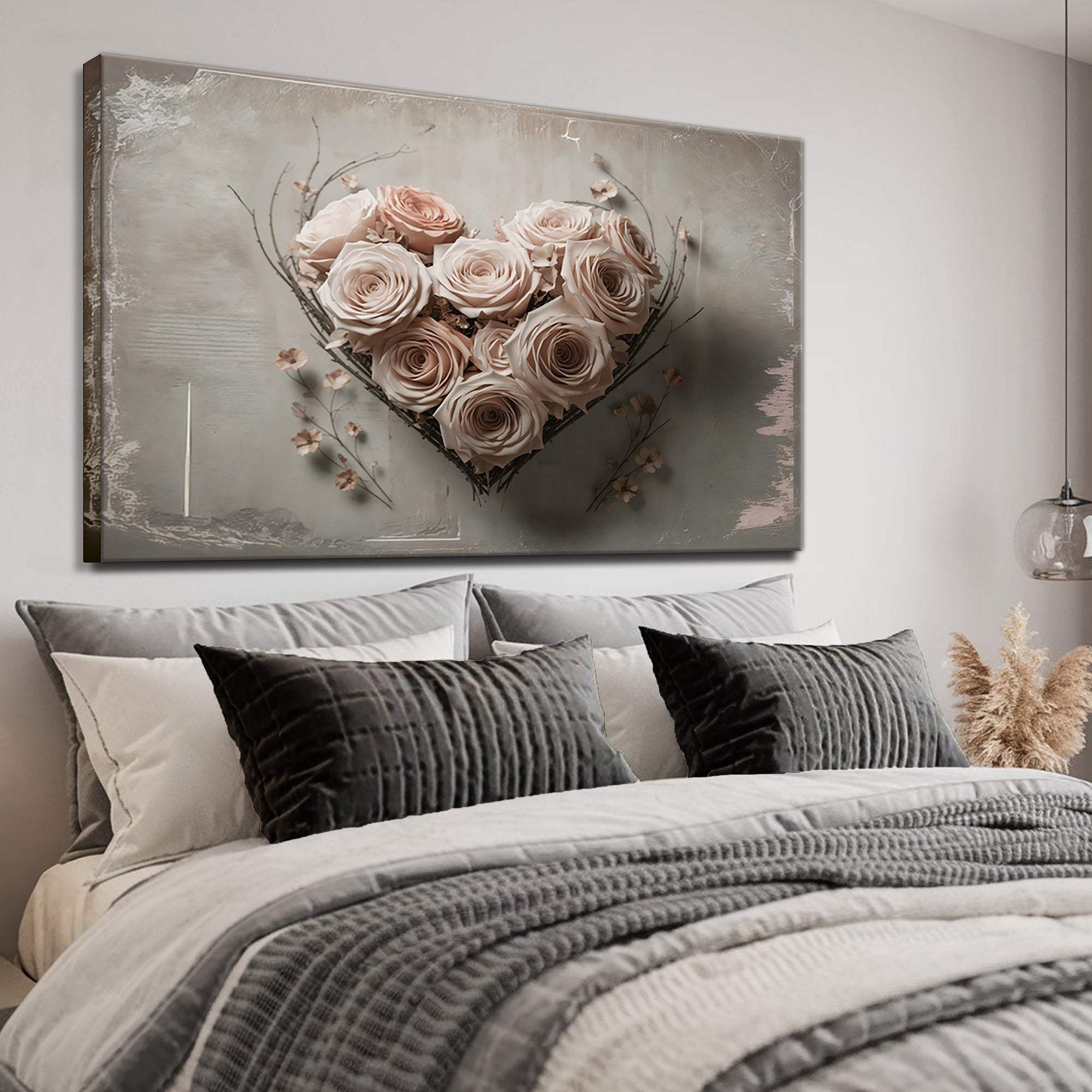 Floral Heart Wall Art - Tailored Canvases - Flyclothing LLC