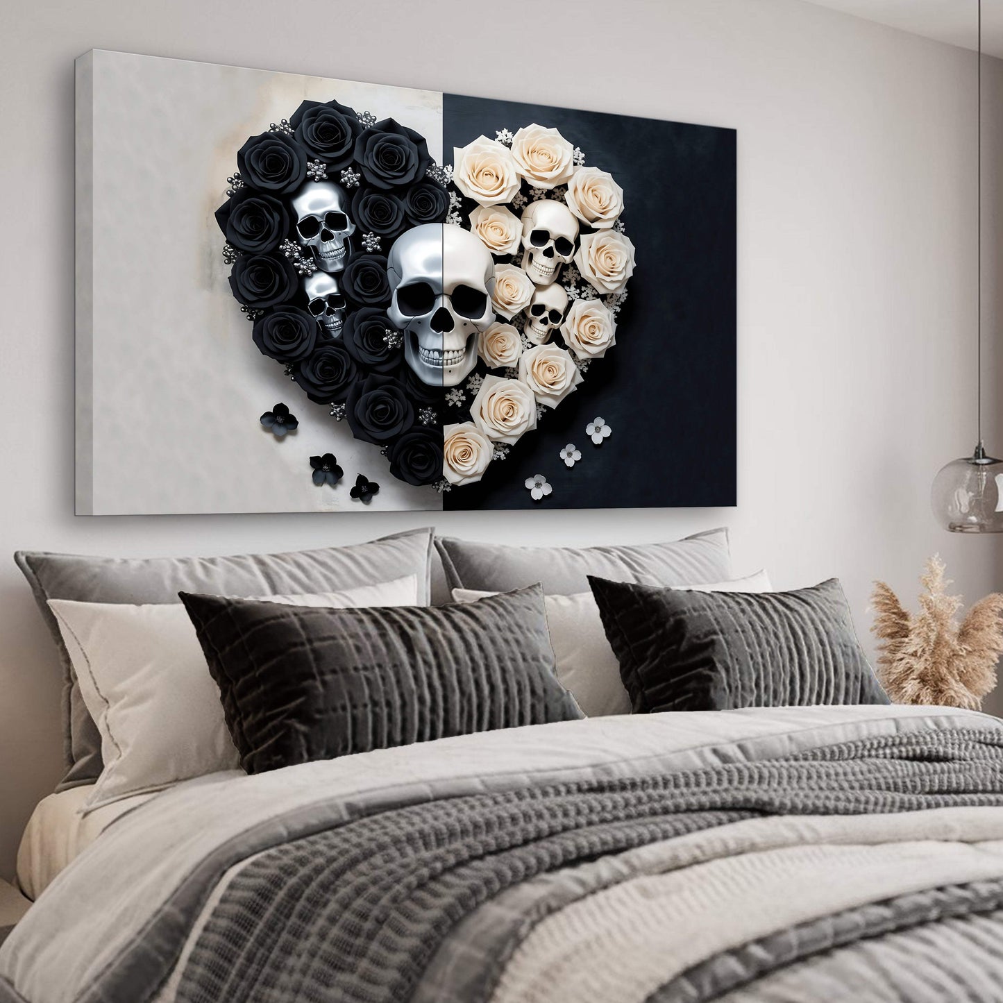 Skull and Flowers Wall Art XIII - Tailored Canvases - Flyclothing LLC