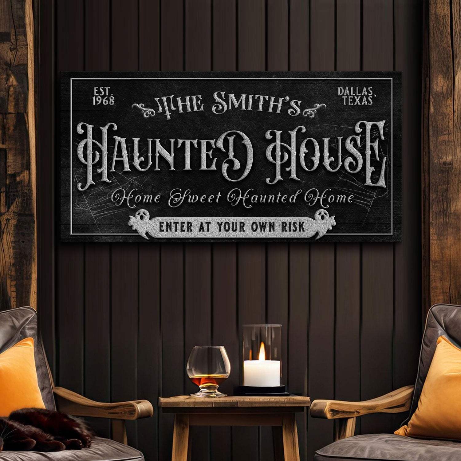 Personalized Haunted House Sign II - Tailored Canvases - Flyclothing LLC