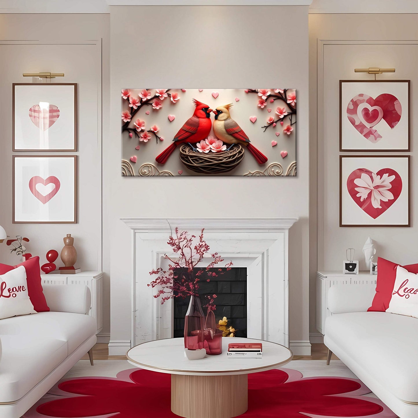 3D Cardinals Wall Art VI - Tailored Canvases - Flyclothing LLC