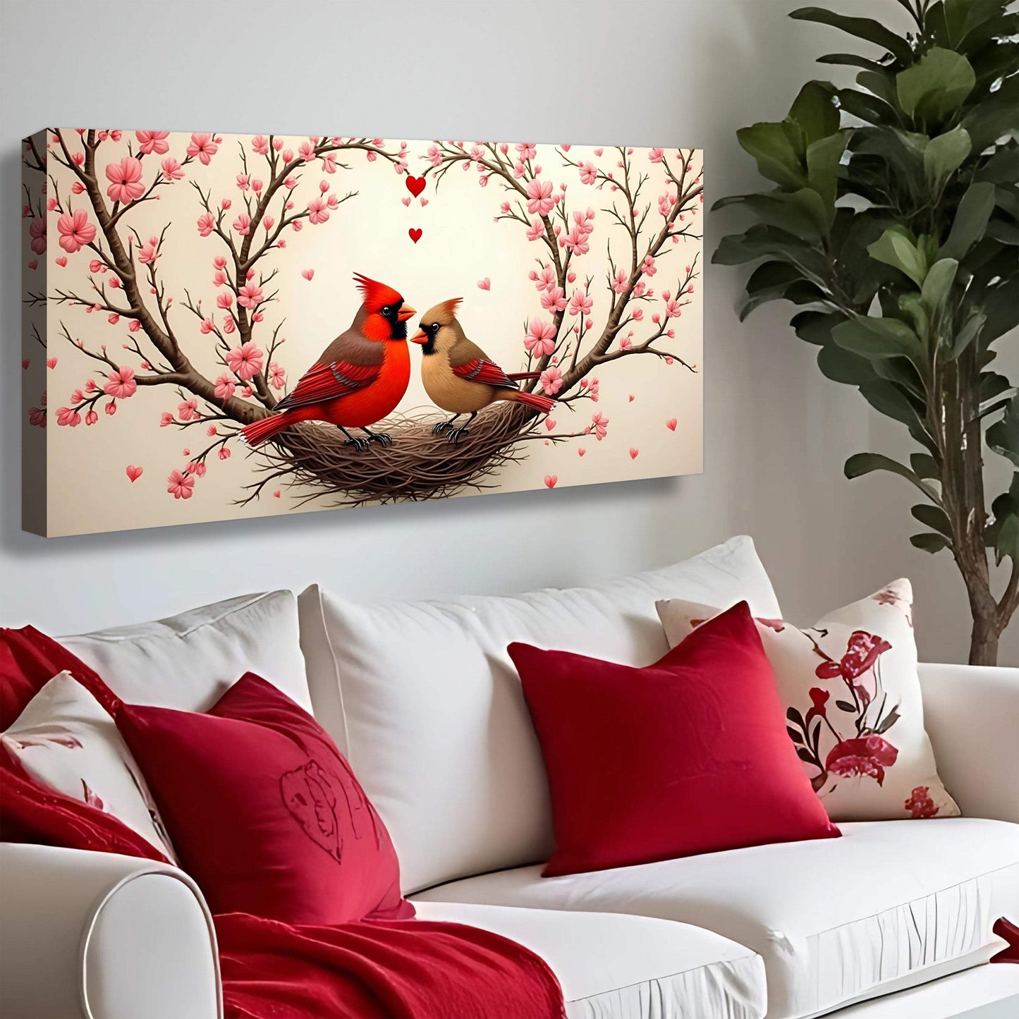 3D Cardinals Wall Art II - Tailored Canvases - Flyclothing LLC