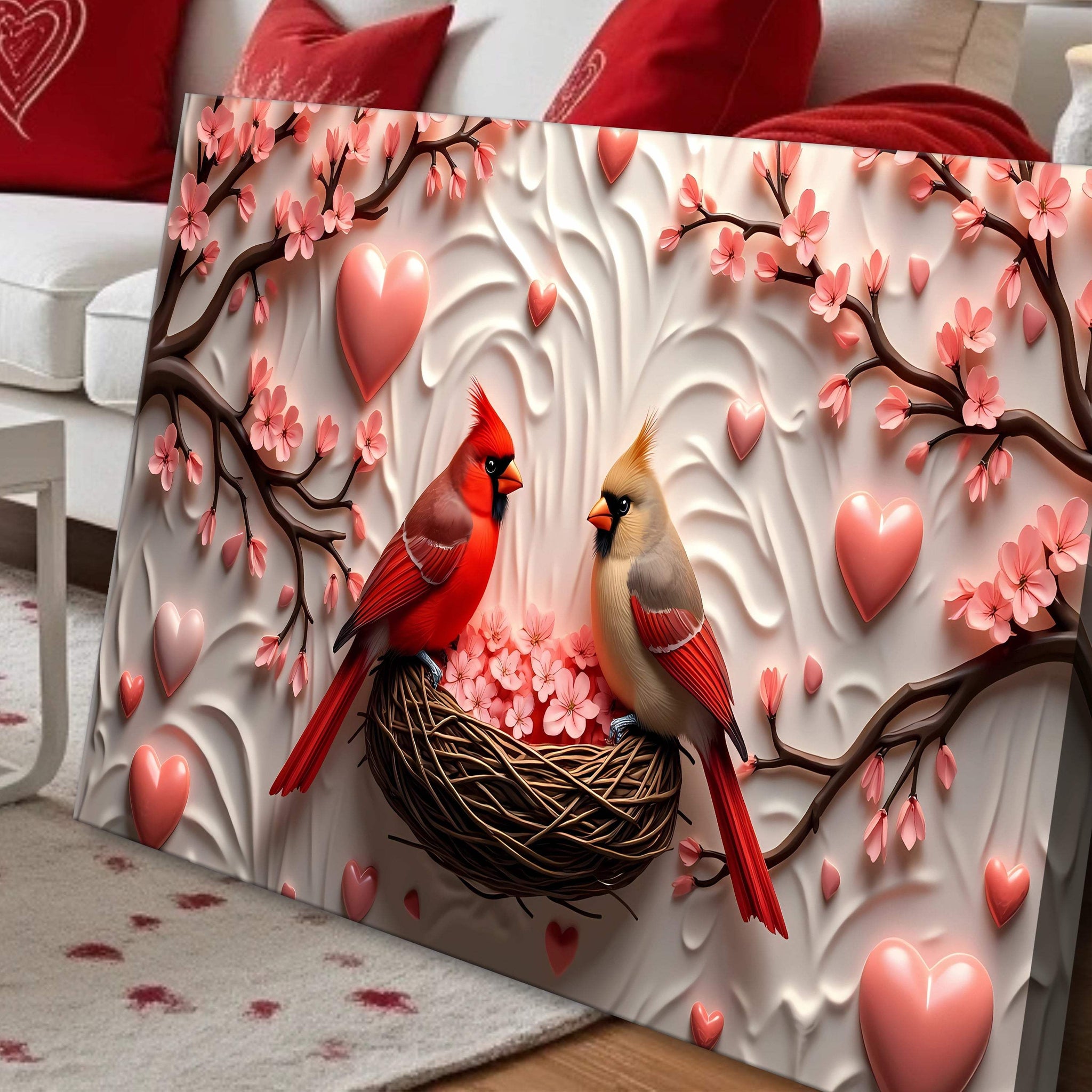 3D Cardinals Wall Art IV - Tailored Canvases - Flyclothing LLC