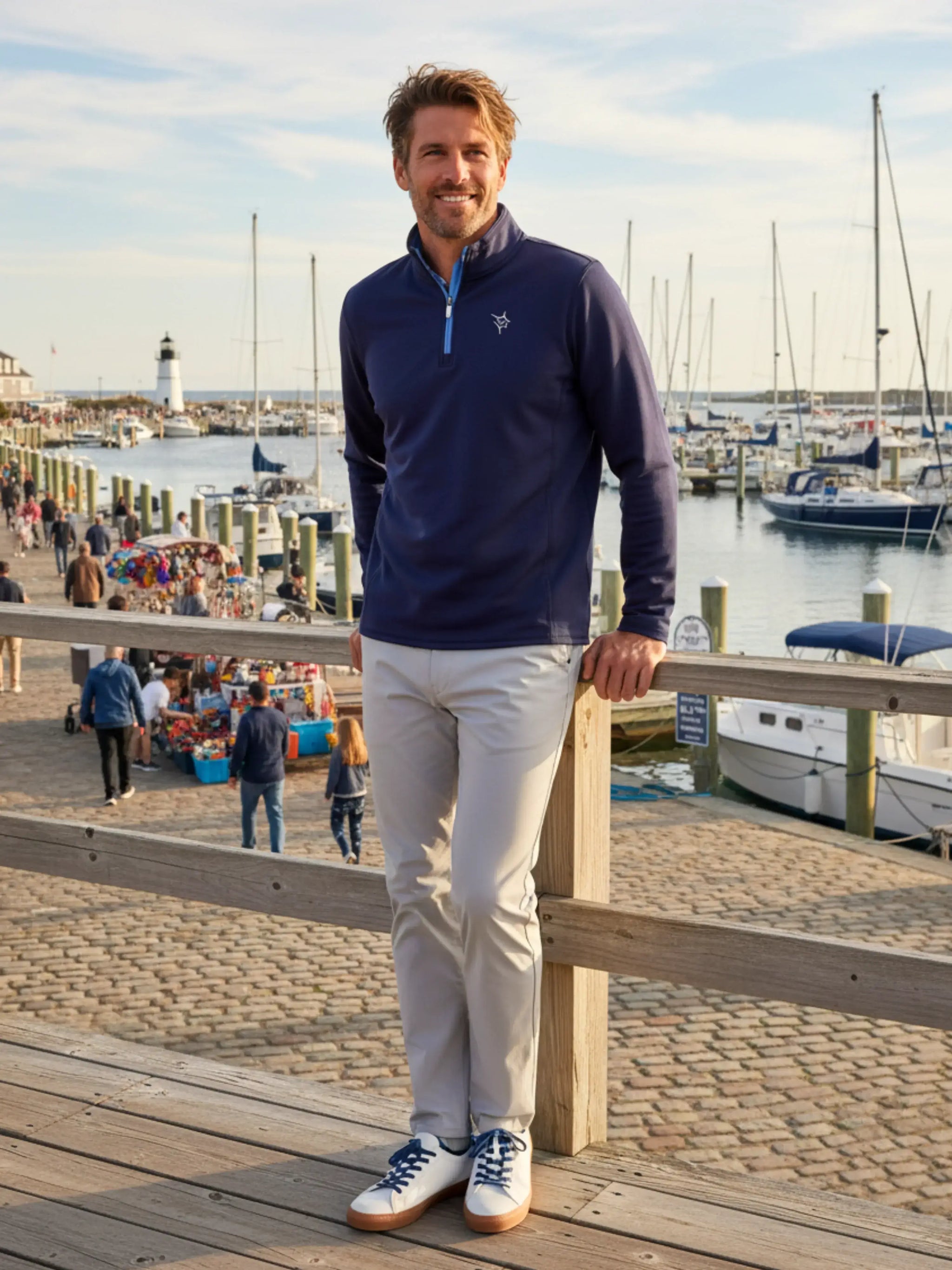 Montauk Quarter Zip Midweight Comfort - White Water Life - Flyclothing LLC
