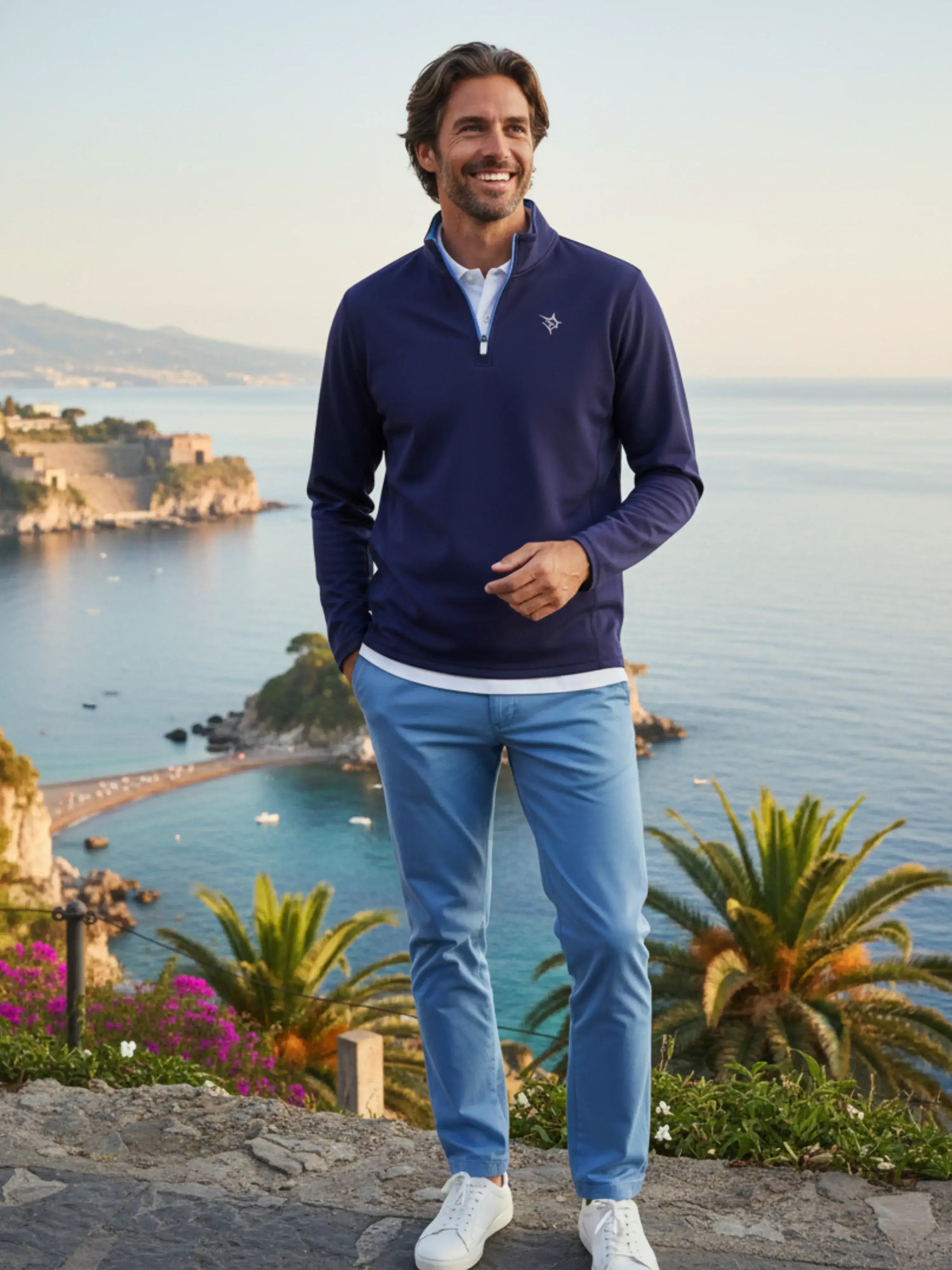 Montauk Quarter Zip Midweight Comfort - White Water Life - Flyclothing LLC