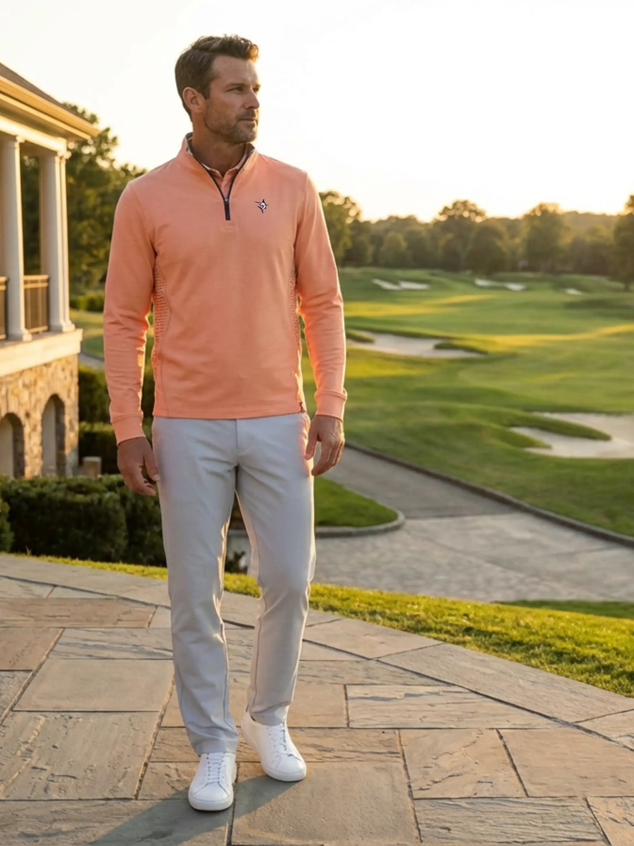 Monterey Performance Quarter Zip - White Water Life - Flyclothing LLC