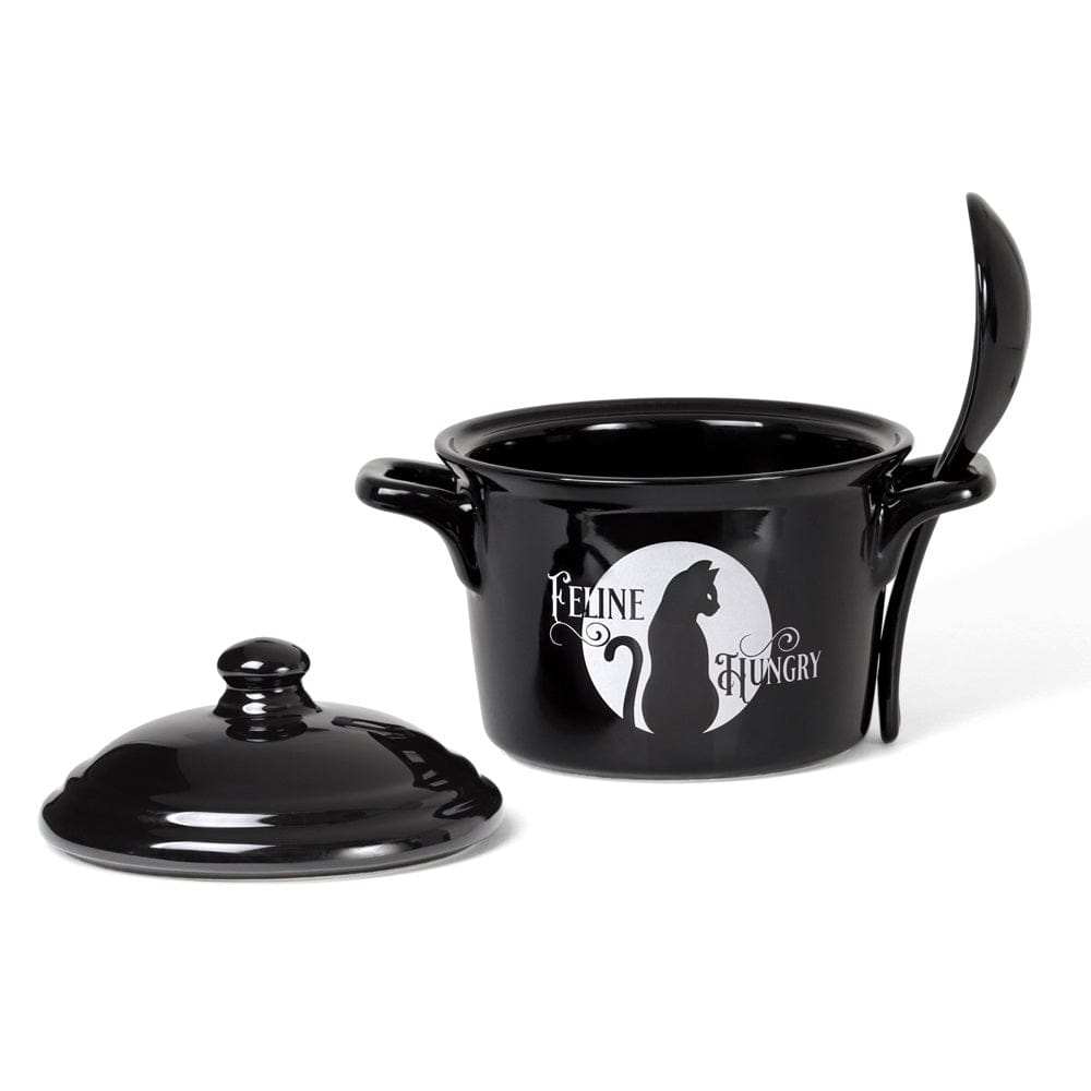 Alchemy Gothic Feline Hungry Bowl and Spoon Set - Alchemy Gothic - Flyclothing LLC