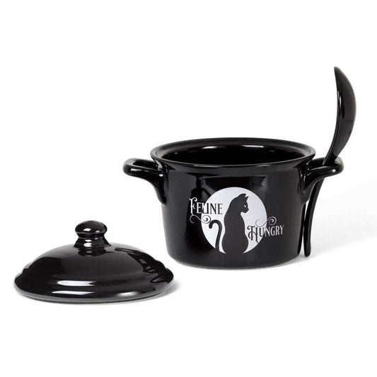 Alchemy Gothic Feline Hungry Bowl and Spoon Set - Alchemy Gothic - Flyclothing LLC