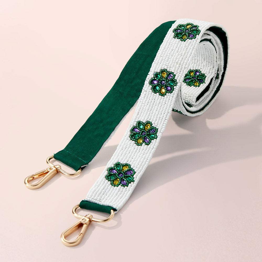Mardi Gras King Cake Stone Seed Beaded Bag Strap - Madeline Love - Flyclothing LLC