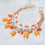 Football Charm Embellished GAME DAY Heishi Beaded Layered Bag Charm - Madeline Love - Flyclothing LLC