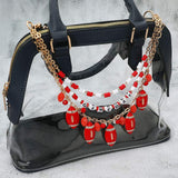 Football Charm Embellished GAME DAY Heishi Beaded Layered Bag Charm - Madeline Love - Flyclothing LLC