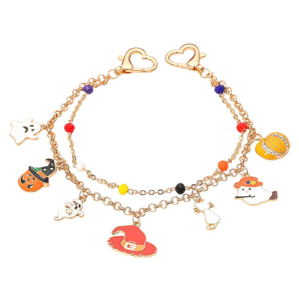 Halloween Ghost Pumpkin Witch Hat Bag Charm - Madeline Love - Flyclothing LLC