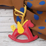 Faux Leather Winged Rocking Horse Bag Charm - Madeline Love - Flyclothing LLC
