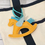 Faux Leather Winged Rocking Horse Bag Charm - Madeline Love - Flyclothing LLC