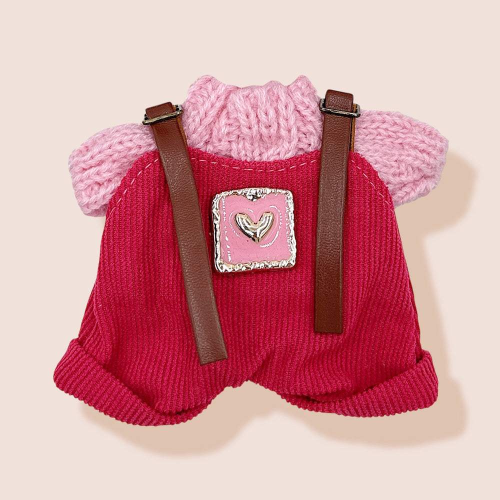 Mini Doll Heart Knit Overall Outfit Set - Madeline Love - Flyclothing LLC