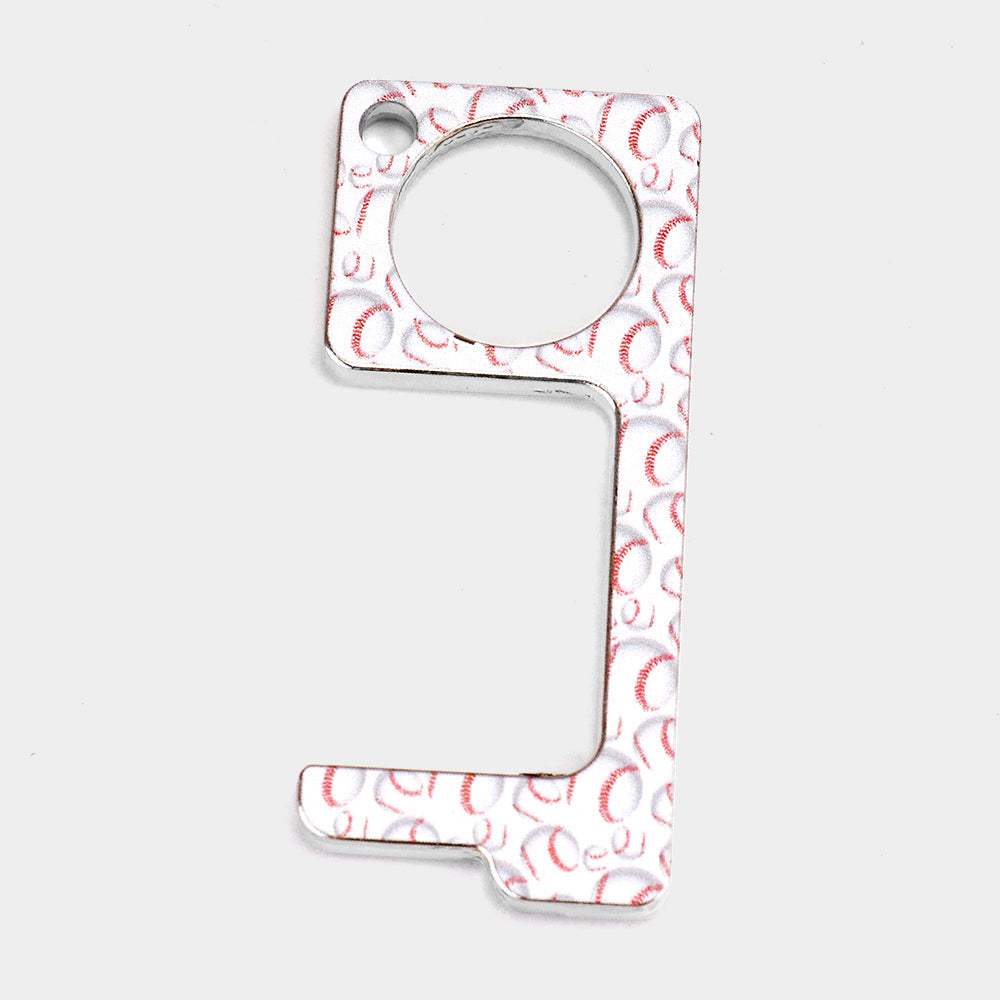 Baseball Print Touchless Door Opener Button Push Tool - Madeline Love - Flyclothing LLC